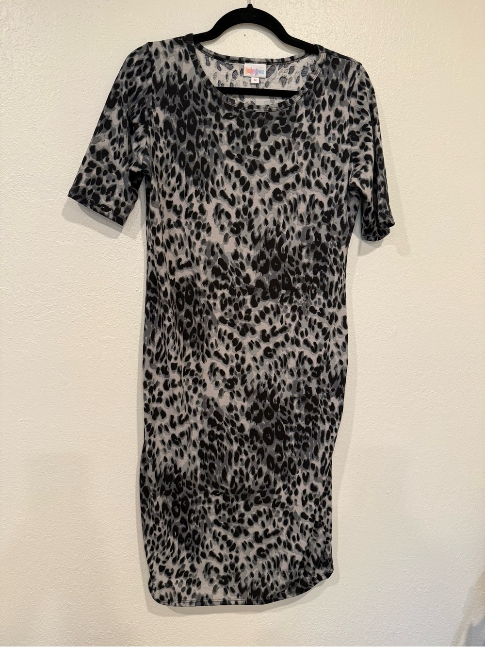 LuLaRoe Leopard Print Sheath Dress - Gray/Black